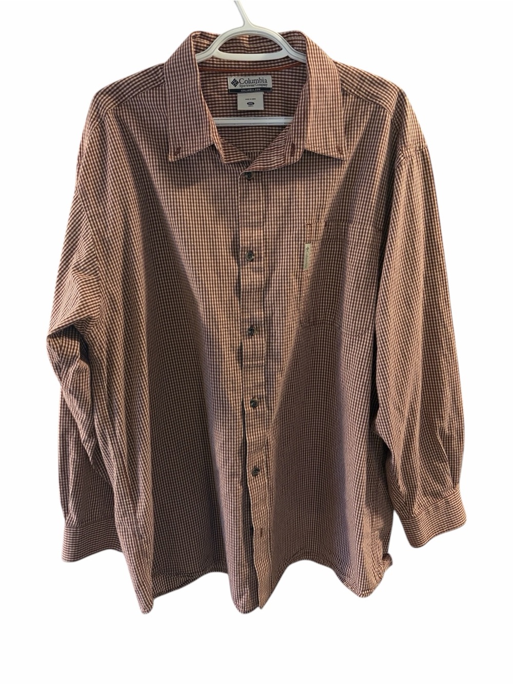 Columbia Men’s Micro‑Check Button‑Down Shirt – Size XXL
